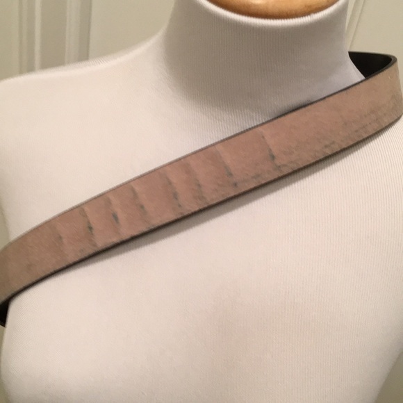 Leather & Vinyl Belt with Silver Buckle - Picture 4 of 5